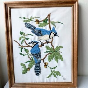 Vintage Bird Needlepoint artwork
